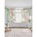 Тюль на шторной ленте для кухни Украшенные Елки 155х180 см цвет зеленый