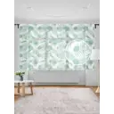 Тюль на шторной ленте для кухни Тропические Листья-1 155х180 см цвет зеленый