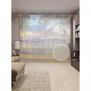 Тюль на шторной ленте Пальмы У Тёплого Моря 155х265 см цвет зеленый