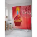 Шторка для ванной комнаты JoyArty sc_34265 200x180см цвет красный