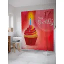 Шторка для ванной комнаты JoyArty sc_33255 200x180см цвет красный