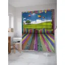 Шторка для ванной комнаты JoyArty sc_27858 200x180см цвет фиолетовый