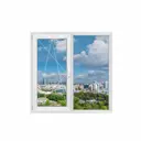 Окно ПВХ Grunder Л2_1_Gr_70_REZE_1400*1000 двухстворчатое 100х140см внутренний двухкамерный