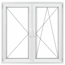 Окно ПВХ Rehau Л2_2_Grazio_REZE_1200*1300 двухстворчатое 130х120см внутренний двухкамерный