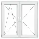 Окно ПВХ Grunder Л2_2_Gr_60_REZE_1000*1200 двухстворчатое 120х100см внутренний двухкамерный