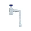 Сифон VIRPlast Мини Элит с литым выпуском D70мм и гибкой трубой 650 мм 1 1/2"-40/50