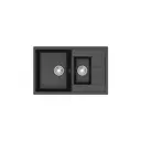 Врезная мойка Glanz J-210 75.50x50 глубина 21.80 см литьевой мрамор цвет антрацит
