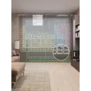 Тюль на шторной ленте Химические элементы 310х265 см цвет желтый