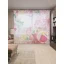 Тюль на шторной ленте Цветочный уголок 310х265 см рисунок растительный цвет розовый
