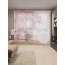 Тюль на шторной ленте Дерево здоровья 310х265 см рисунок растительный цвет фиолетовый