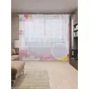 Тюль на шторной ленте Детское купание 310х265 см цвет розовый