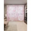 Тюль на шторной ленте Букет из роз 310х265 см рисунок растительный цвет розовый