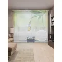 Тюль на шторной ленте Душ для бабочки 310х265 см рисунок природный цвет зеленый