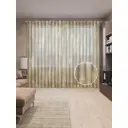 Тюль на шторной ленте Бамбуковая преграда 310х265 см рисунок растительный цвет зеленый