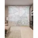 Тюль на шторной ленте Скрытый за листьями 310х265 см рисунок вензель цвет зеленый