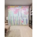 Тюль на шторной ленте Цветочные кусты 310х265 см рисунок растительный цвет розовый