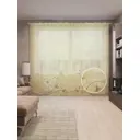 Тюль на шторной ленте Цветочное взросление 310х265 см рисунок растительный цвет черный