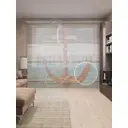 Тюль на шторной ленте Веревка на якоре 310х265 см рисунок природный цвет коричневый