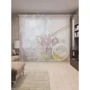 Тюль на шторной ленте Летучее насекомое 310х265 см цвет коричневый