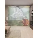 Тюль на шторной ленте Бабочка прибыла к цели 310х265 см рисунок природный цвет коричневый