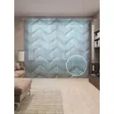 Тюль на шторной ленте Резиновый зигзаг 310х265 см цвет синий