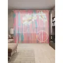 Тюль на шторной ленте Яркие ромашки 310х265 см цвет оранжевый