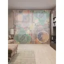 Тюль на шторной ленте Цветочный взгляд 310х265 см цвет оранжевый