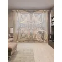 Тюль на шторной ленте Ритуал с цветами 310х265 см цвет оранжевый