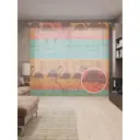 Тюль на шторной ленте Фламинго на закате 310х265 см цвет оранжевый