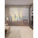 Тюль на шторной ленте Стая кенгуру на закате 310х265 см цвет оранжевый