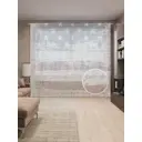 Тюль на шторной ленте Американский флаг и письмо 310х265 см цвет красный