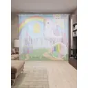 Тюль на шторной ленте Фея на единороге 310х265 см цвет розовый