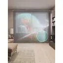 Тюль на шторной ленте Космические вспышки 310х265 см цвет черный