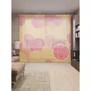 Тюль на шторной ленте Красочные хризантемы 310х265 см рисунок растительный цвет желтый