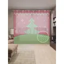 Тюль на шторной ленте Еловые земли 310х265 см цвет красный