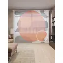 Тюль на шторной ленте Солнечные киты 310х265 см рисунок природный цвет оранжевый