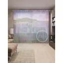 Тюль на шторной ленте Долина в цветах 310х265 см рисунок природный цвет фиолетовый
