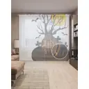 Тюль на шторной ленте Тыква у кладбища 310х265 см цвет оранжевый