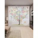 Тюль на шторной ленте Чувства в цветах 310х265 см рисунок растительный цвет красный