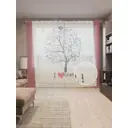 Тюль на шторной ленте Любитель школы 310х265 см цвет красный
