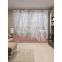 Тюль на шторной ленте Лес меняет одежду 310х265 см рисунок природный цвет бордовый