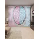 Тюль на шторной ленте Функциональность мозга 310х265 см цвет розовый