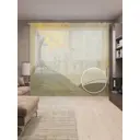 Тюль на шторной ленте Сказочные холмы 310х265 см рисунок растительный цвет оранжевый