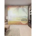 Тюль на шторной ленте Притягательный закат 310х265 см рисунок природный цвет оранжевый