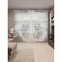 Тюль на шторной ленте Якорь на мосту 310х265 см рисунок природный цвет коричневый