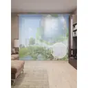 Тюль на шторной ленте Круговорот природы 310х265 см рисунок растительный цвет зеленый