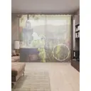 Тюль на шторной ленте Винный край 310х265 см рисунок растительный цвет зеленый