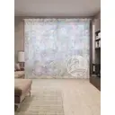 Тюль на шторной ленте Цветочное течение 310х265 см рисунок растительный цвет фиолетовый