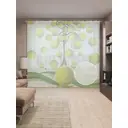Тюль на шторной ленте Теннисное дерево 310х265 см рисунок растительный цвет зеленый