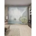 Тюль на шторной ленте Туман приближается 310х265 см рисунок природный цвет зеленый